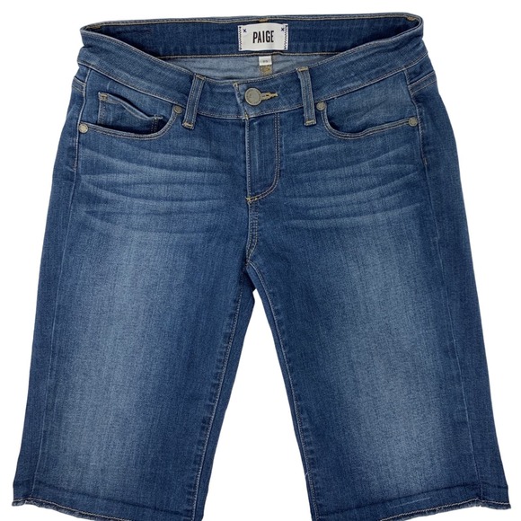 Paige Denim Bermuda Length Cut off Jean Shorts Size 25 - Picture 7 of 7